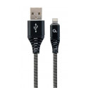 Gembird kábel nabíjací Lightning 8-pin (M) na USB 2.0 (M), prémiový, opletený, 2 m, čierny