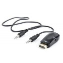 Gembird adaptér HDMI (M) na VGA (F) + 3.5 mm audio (M na M), single port, čierny