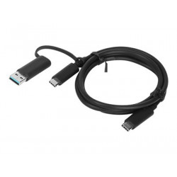 Lenovo - USB kabel - USB-C (M) do USB-C (M) - 20 V - 5 A - 1 m - černá - pro IdeaCentre AIO 3 24; ThinkCentre M70q Gen 2; M70s Gen 3; ThinkPad X1 Carbon Gen 10
