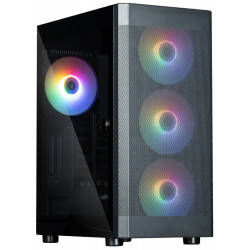 Zalman skříň i4 TG Middle Tower 4x 140 mm RBG LED fan 2x USB 3.0 1x USB 2.0 mesh panel tvrzené sklo černá