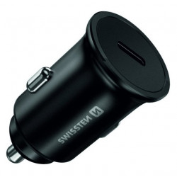Swissten Cl Autonabíječka USB-C PD3.0 45W kovové tělo černý
