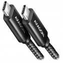 AXAGON datový a nabíjecí kabel CHARGE USB-C na USB-C USB2.0 5A PD 3.1 240W opletený 2m černý
