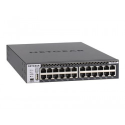 NETGEAR M4300-24X - Přepínač - L3 - řízený - 24 x 10 Gigabit Ethernet + 4 x sdílené 10 gigabitové SFP+ - proudění vzduchu zpředu dozadu - Lze montovat do rozvaděče