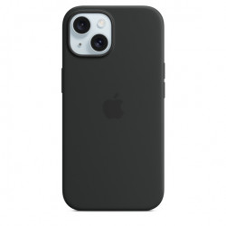 iPhone 15+ Silicone Case with MS - Black