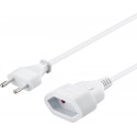 PremiumCord Kabel síťový prodlužovací dvojvidlice 230V 5m bílý