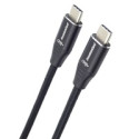 PREMIUMCORD Kabel USB-C M M, 240W 480Mbps černý bavlněný oplet, 1m