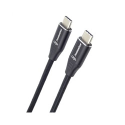 PREMIUMCORD Kabel USB-C M M, 240W 480Mbps černý bavlněný oplet, 1m