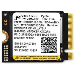 Micron 2400 512GB NVMe M.2 (22x30mm) Non-SED Client SSD [Tray]
