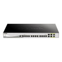D-Link DXS 1210-16TC - Přepínač - inteligentní - 12 x 10GBase-T + 2 x SFP+ + 2 x combo 10 Gigabit SFP+ - desktop, Lze montovat do rozvaděče