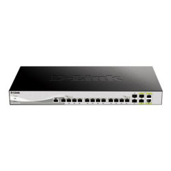 D-Link DXS 1210-16TC - Přepínač - inteligentní - 12 x 10GBase-T + 2 x SFP+ + 2 x combo 10 Gigabit SFP+ - desktop, Lze montovat do rozvaděče