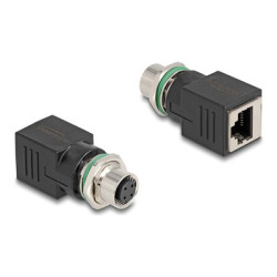M12 Adapter D-coded 4 pin female to RJ45, M12 Adapter D-coded 4 pin female to RJ45