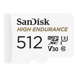 SanDisk High Endurance - Paměťová karta flash (adaptér microSDXC na SD zahrnuto) - 512 GB - Video Class V30 UHS-I U3 Class10 - microSDXC UHS-I