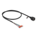 Delock Kabel ze zásuvky RJ45 na dráty s dutinkovými koncovkami Cat.5e, 50 cm, černý