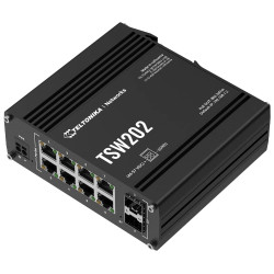 Teltonika TSW202 průmyslový L2 manažovaný switch, 8 x PoE+ 10 100 1000, 2x SFP, bez zdroje