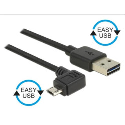 Delock kabel EASY-USB 2.0-A samec EASY-Micro USB 2.0 samec pravoúhlý levý pravýt 3 m
