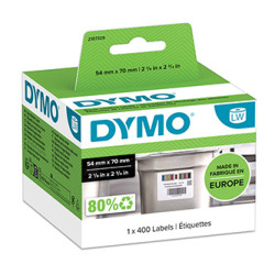 Dymo papírové štítky 70mm x 54mm, bílé, kontrolní potravinové, 1x400 ks, 2187329