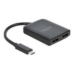 Delock USB Type-C Splitter (DP Alt Mode) to 2 x DisplayPort MST VXP - Separátor video - 2 x DisplayPort - desktop