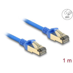 Delock Síťový kabel RJ45, Cat.8.1, F FTP, tenký, 1 m, modrý