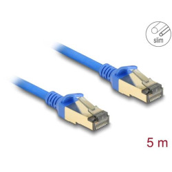 Delock Síťový kabel RJ45, Cat.8.1, F FTP, tenký, 5 m, modrý