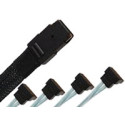 SAS 520 0,5m Mini SAS Plug with clamp (SFF 8087) 36p 4 x SATA Plug 7p 90° with Side Band