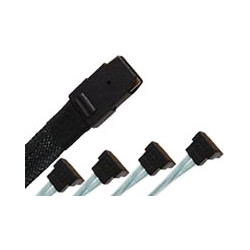 SAS 520 0,5m Mini SAS Plug with clamp (SFF 8087) 36p 4 x SATA Plug 7p 90° with Side Band