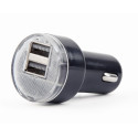 Gembird 2x USB nabíječka do auta 2,1A, černá