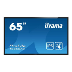 iiyama ProLite T6562AS-B1 - 65" Třída úhlopříčky (64.5" zobrazitelný) displej LCD s LED podsvícením - interaktivní digital signage - s vestavěný mediální přehrávač a dotyková obrazovka (multi touch) - Android - 4K UHD (2160p) 3840 x 2160 - matná čerň