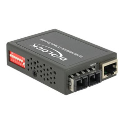 Delock Gigabit Ethernet Media Converter - Konvertor médií s optickými vlákny - GigE - 10Base-T, 1000Base-LX, 100Base-TX, 1000Base-T - jednoduchý režim SC RJ-45 - až 10 km - 1310 nm