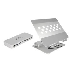Delock - Docking station + notebook tablet stand - USB-C Thunderbolt 3 - HDMI, DP - GigE