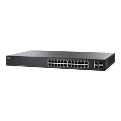 Cisco 220 Series SF220-24 - Přepínač - řízený - 24 x 10 100 + 2 x kombinace Gigabit SFP - desktop, Lze montovat do rozvaděče - repasovaný