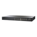 Cisco Small Business Smart SF200-24P - Přepínač - řízený - 12 x 10 100 (PoE) + 12 x 10 100 + 2 x kombinace Gigabit SFP - desktop, Lze montovat do rozvaděče - PoE - repasovaný