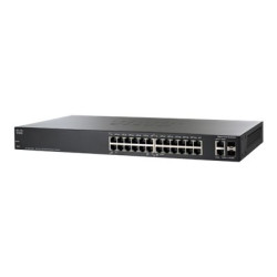 Cisco Small Business Smart SF200-24P - Přepínač - řízený - 12 x 10 100 (PoE) + 12 x 10 100 + 2 x kombinace Gigabit SFP - desktop, Lze montovat do rozvaděče - PoE - repasovaný