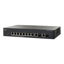 Cisco Small Business SF302-08 - Přepínač - L3 - řízený - 8 x 10 100 + 2 x kombinace Gigabit SFP - desktop - repasovaný