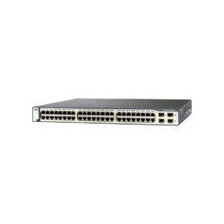 Cisco Catalyst 3750-48PS - Přepínač - L3 - řízený - 48 x 10 100 (PoE) + 4 x SFP - Lze montovat do rozvaděče - PoE - repasovaný