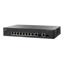 Cisco Small Business SF302-08MPP - Přepínač - L3 - řízený - 8 x 10 100 (PoE+) + 2 x kombinace Gigabit SFP - desktop, Lze montovat do rozvaděče - PoE+ (124 W) - repasovaný