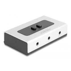 Delock Přepínač 2 na 1 se stereofonním konektorem 3,5 mm, 4 pinový, ruční, obousměrný
