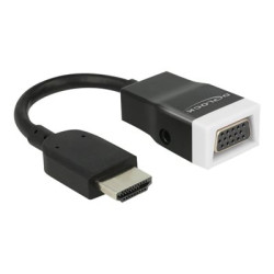 Delock Adapter HDMI-A male VGA female with Audio - Nástroj pro převod videa - HDMI - VGA - černá, bílá - maloobchod