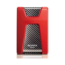 ADATA Externí HDD 1TB 2,5" USB 3.1 DashDrive Durable HD650, červený (gumový, nárazu odolný)