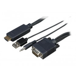 Sony CAB-VGAHDMI1 - HDMI kabel - HDMI s piny (male) do USB, HD-15 (VGA), stereo mini jack s piny (male) - 1 m - pro Sony FW-43XD8001, FW-49XD8001, FW-55XD8501, FW-65XD8501, FW-75XD8501, FW-85XD8501