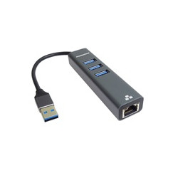 PREMIUMCORD Adaptér USB3.0 - LAN RJ45 ETHERNET 10 100 1000 MBIT + 3x USB3.0 port