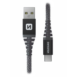 Swissten Datový kabel KEVLAR USB USB-C 1,5 M ANTRACIT