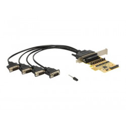 Delock PCI Express Card  4 x Serial with voltage supply - Sériový adaptér - PCIe 2.0 - RS-232 x 4