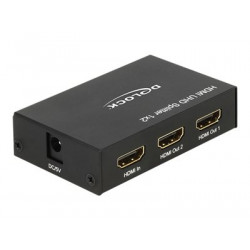 Delock HDMI UHD Splitter 1 x HDMI in  2 x HDMI out 4K - Rozdělovač video audio - 2 x HDMI - desktop