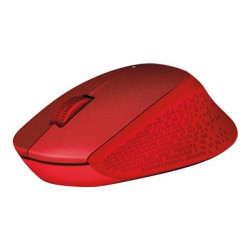 Logitech M330 SILENT PLUS - Myš - 3 tlačítka - bezdrátový - 2.4 GHz - bezdrátový přijímač USB - červená