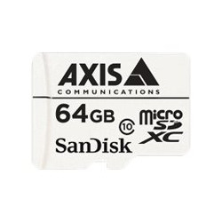 AXIS Surveillance - Paměťová karta flash (adaptér microSDXC na SD zahrnuto) - 64 GB - Class 10 - microSDXC - bílá (balení 10) - pro AXIS D201, M4308, P3818, Q1951, Q1952, Q6100, V5938 50; P37 Series; Q60 Series; V59 Series