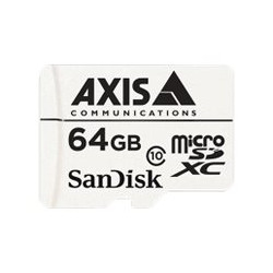 AXIS Surveillance - Paměťová karta flash (adaptér microSDXC na SD zahrnuto) - 64 GB - Class 10 - microSDXC - bílá - pro AXIS D201, M4308, P3818, Q1951, Q1952, Q6100, V5938 50; P37 Series; Q60 Series; V59 Series