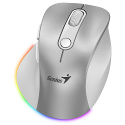 GENIUS Ergo 9000S Pro Silver duální Bluetooth + 2,4GHz 2400 dpi bezdrátová 6tlačítková tichá stříbrná