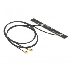 Delock WLAN Twin Antenna - Anténa - 6.16 cm - Wi-Fi - 5 dBi - vnitřní - černá