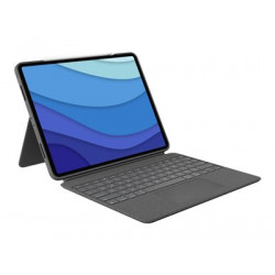 Logitech Combo Touch - Klávesnice a pouzdro - s trackpad - podsvícení - Apple Smart connector - QWERTY - britská - oxfordská šedá - pro Apple 12.9-inch iPad Pro (5. generace)