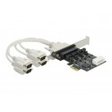 Delock - Sériový adaptér - PCIe 2.0 nízký profil - RS-232 x 4 - černá